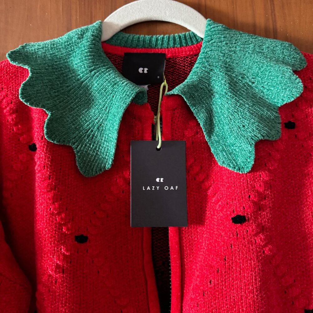 Lazy Oaf Strawberry Cardigan Sweater - Picture 2 of 5